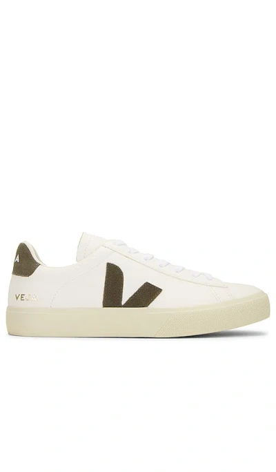 Veja White And Khaki Campo Sneakers