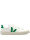 Veja Stylish Sneakers With Emerald Suede Accents In White