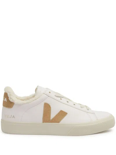 Veja Campo Winter Leather Sneakers In Extra-white/desert