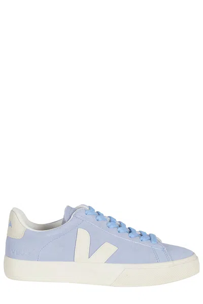 Veja Suede Campo Sneakers Contrast Sole Design In Purple