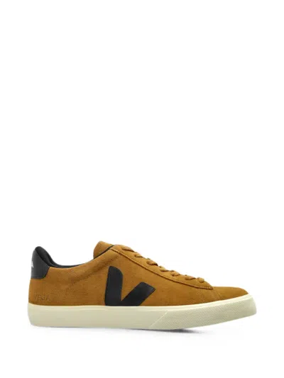 Veja Campo Suede Tent Black Pierre Sneakers In Gold