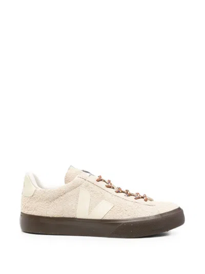 Veja Campo Textured Suede Almond Pierre Sneakers In Neutral