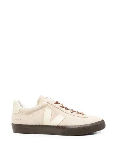 Veja Campo Textured Suede Almond Pierre Sneakers In Neutral