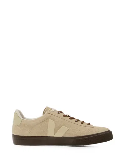 Veja Campo Textured-suede Almond-pierre Sneakers In Neutral