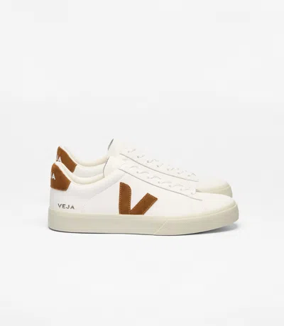 Veja Low-top Sneaker With Brown Suede Accents In White