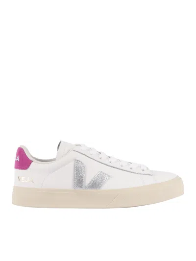Veja Campo Leath White Silver Ultraviolet