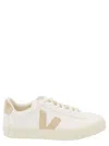 VEJA WHITE AND BEIGE SNEAKERS WITH LOGO DETAILS IN LEATHER MAN