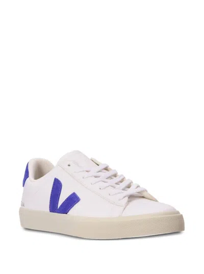 VEJA 'CAMPO' WHITE LOW TOP SNEAKERS WITH VLOGO PATCH IN LEATHER MAN