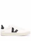 Veja Campo White And Black Low Top Sneakers In Vegan Leather Unisex In White