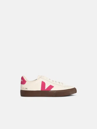 Veja 'campo' White And Fuchsia Leather Sneakers