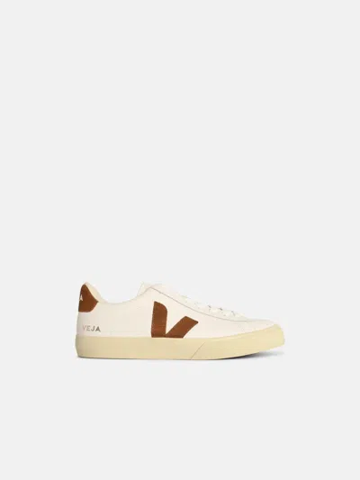 Veja 'campo' White Leather And Cognac Sneakers