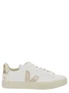 Veja Campo White Low Top Sneakers With Metallic Logo In Leather Woman In Multi