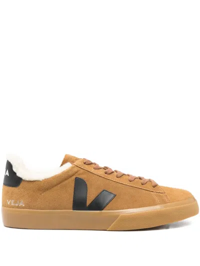 Veja Campo Winter Suede Panelled Sneakers In Brown