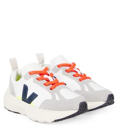 Veja Kids' Canary Suede-trimmed Leather Sneakers In Multi