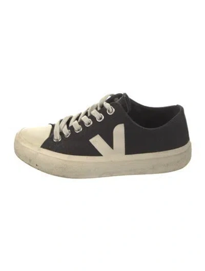 Pre-owned Veja Canvas Colorblock Pattern Sneakers In Black