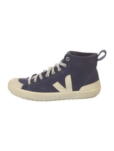 Pre-owned Veja Canvas Colorblock Pattern Sneakers In Blue