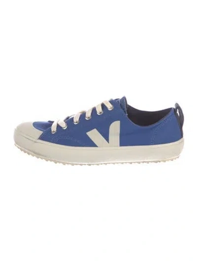 Pre-owned Veja Canvas Graphic Print Sneakers In Blue