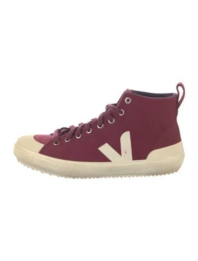 Pre-owned Veja Canvas Printed Sneakers In Burgundy