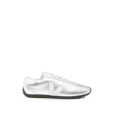Veja Cateyes Metallic-leather Sneakers In Silver
