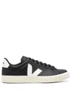 Veja Campo Black And White Low Top Sneakers In Vegan Leather Man