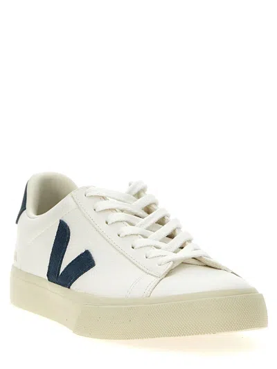 Veja Chromefree Leather Trainers In White/avio