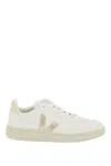 Veja Extra White Parme Magenta Leather V-12 Sneakers In White