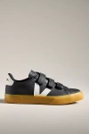 Veja Recife Logo Leather Sneaker In Black
