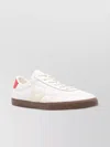 Veja Contrast Heel Tab Lace-up Sneakers In White