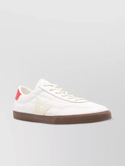 Veja Contrast Heel Tab Lace-up Sneakers In White