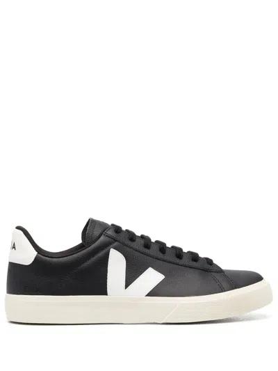 VEJA CHROMEFREE CAMPO LEATHER SNEAKERS BY VEJA,CP0501215 096 BLACK WHITE