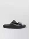 Veja Double Strap Leather Slippers In Black
