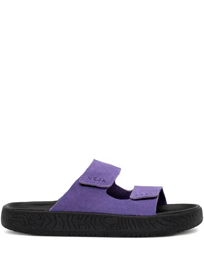 Veja Double-strap Suede Slides