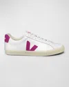 Veja Esplar Bicolor Leather Low-top Sneakers In Extra White Ultraviolet