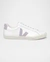 Veja + Net Sustain Esplar Suede-trimmed Leather Sneakers In Extra White Parme