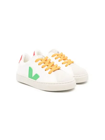 Veja Kids' Esplar Leather Sneakers In White