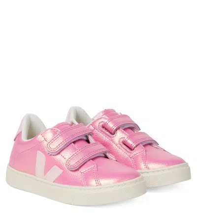 Veja Kids' Esplar Leather Sneakers In Pink