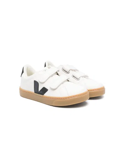 Veja Kids' Esplar Leather Sneakers In White