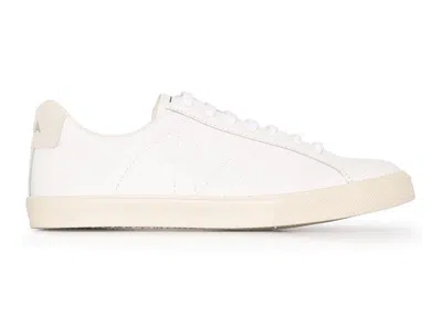 Pre-owned Veja Esplar Leather Stitched Sneakers In White/tan