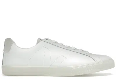 Pre-owned Veja Esplar Leather Stitched Sneakers In White/tan