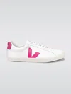 Veja Esplar Bicolor Leather Low-top Sneakers In Extra-white-mia