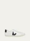 Veja Extra White And Black Leather Esplar Sneakers In Extra White Black
