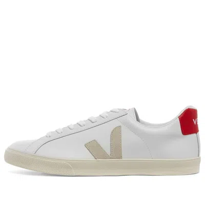 Veja Esplar Logo Leather 'natural Pekin' In White
