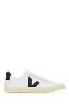 Veja Extra White And Black Leather Esplar Sneakers In White