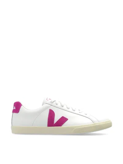 Veja Esplar Logo Leather Sneakers In White