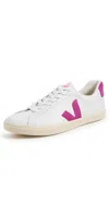 Veja Esplar Bicolor Leather Low-top Sneakers In Extra White/ultraviolet