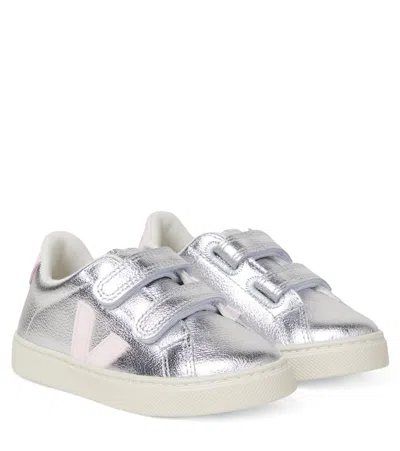 Veja Kids' Esplar Metallic Leather Sneakers In Multi