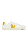 Veja Campo Chromefree Leather Sneakers In Extra White & Safran
