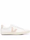 Veja Esplar Logo Leather Extra White Sable Trainers In White