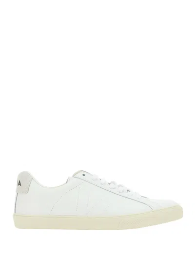 Veja + Net Sustain Esplar Suede-trimmed Leather Sneakers In Extra White