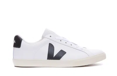 Veja Extra White And Black Leather Esplar Sneakers